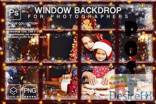 Christmas window overlay &amp; Photoshop overlay V3 - 1668389