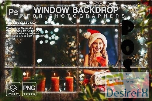 Christmas window overlay &amp; Photoshop overlay V4- 1668392