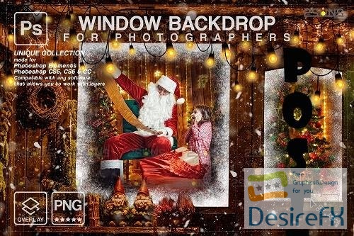 Christmas window overlay &amp; Photoshop overlay V6 - 1668525