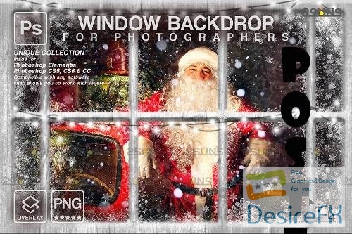 Christmas window overlay &amp; Photoshop overlay V7 - 1668529