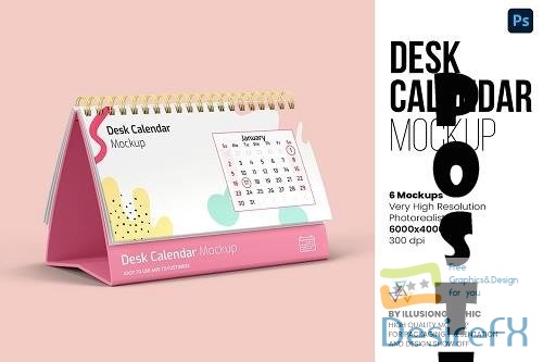 Desk Calendar Mockup - 6 views - 6692346