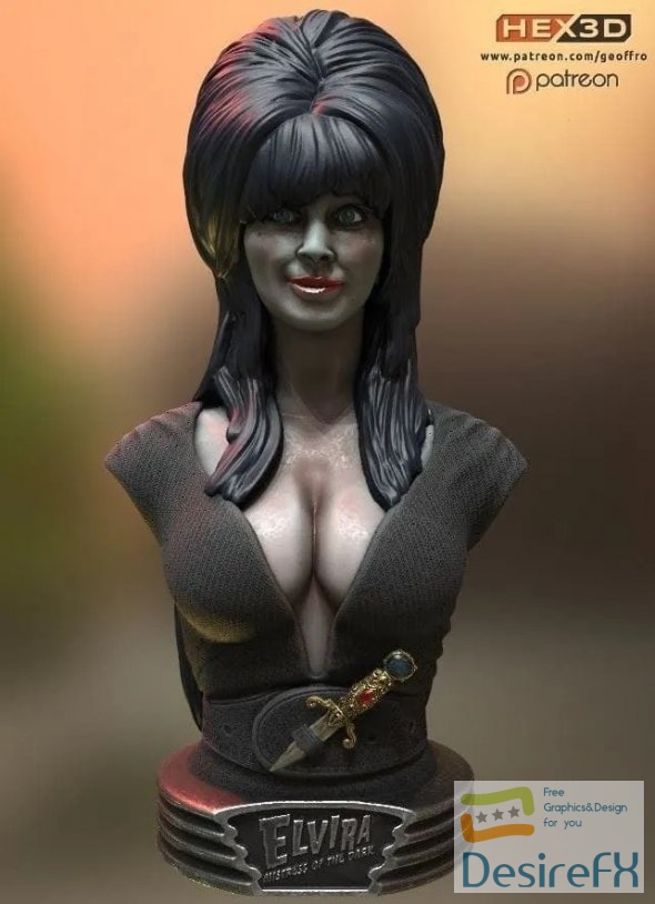 Elvira Bust 3D Print