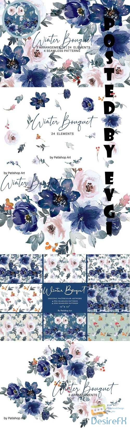 Floral Clipart &amp; Seamless Patterns - 6622556