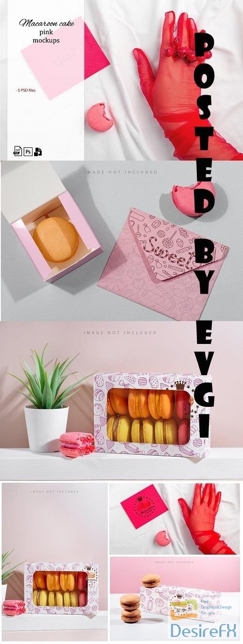 French Macarons pink mockup - 6680989