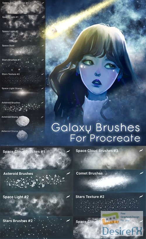 Galaxy Brushes Pack for Procreate