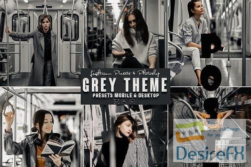 Grey Theme Photoshop Action &amp; Lightrom Presets