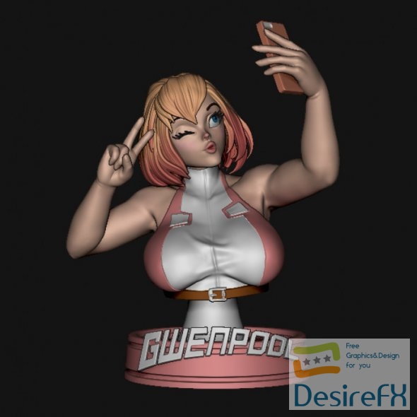 Gwenpool Bust 3D Print