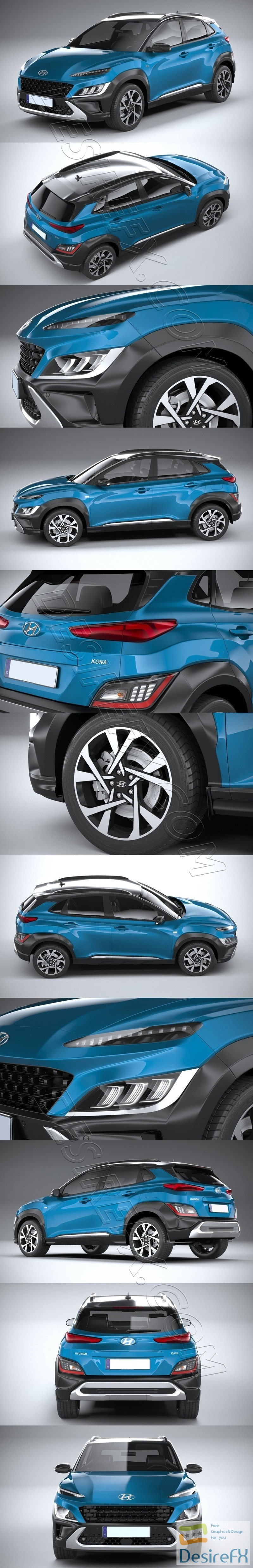 Hyundai Kona 2021 3D Model