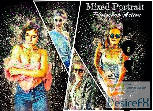 Mixed Portrait Photoshop Action - 6650390