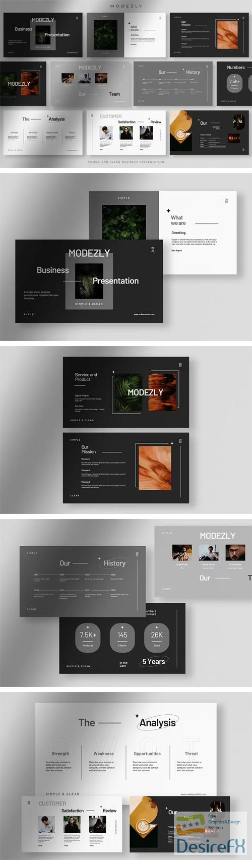 Modezly - Simple &amp; Clesan PowerPoint Business Presentation