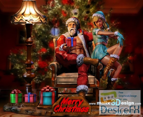 MR. Santa Claus BONUS Deadpool Head Version 3D Print