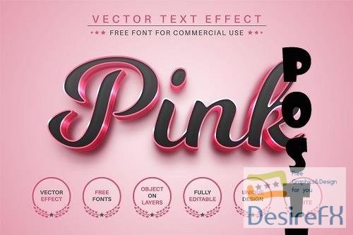 Pink Metal - Editable Text Effect - 6653695