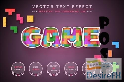 Puzzle Game - Editable Text Effect - 6585673