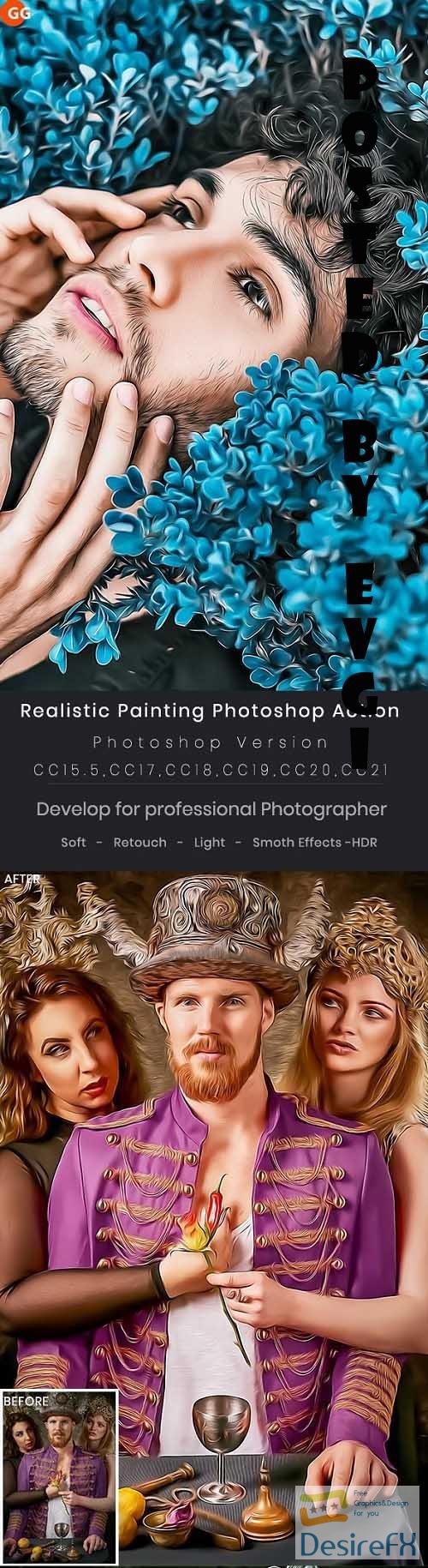 Realistic Painting Photoshop Action - 31434387