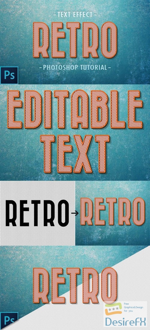 Retro Text Effect for Photoshop + Tutorial