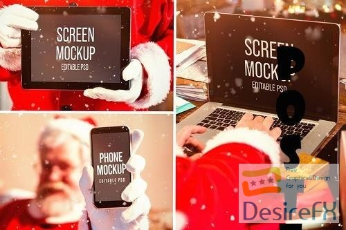 Santa Claus Device Mockup Set