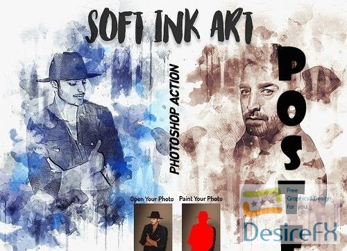 Soft Ink Art Photoshop Action - 6693649