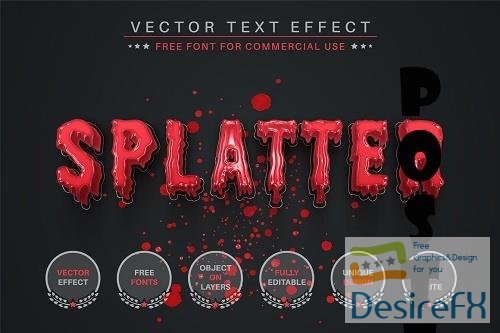 Splatter Blood Editable Text Effect - 6655664