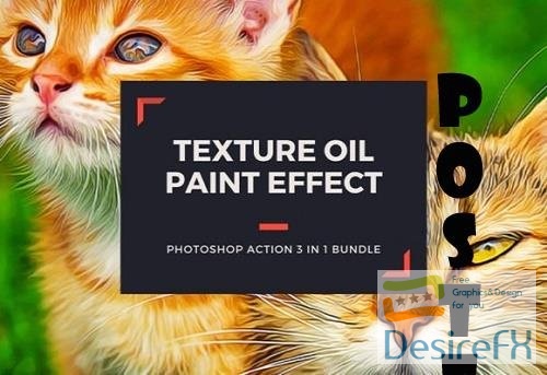 Texture Oil Paint Effect Action Bundle