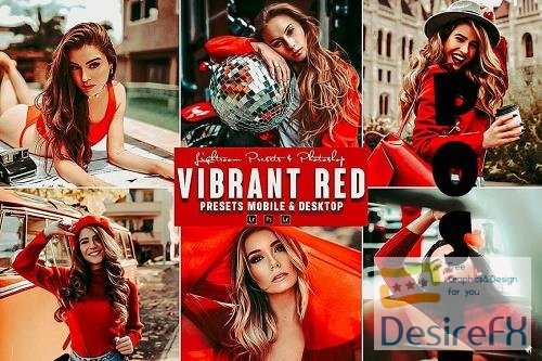 Vibrant Red Photoshop Action &amp; Lightrom Presets
