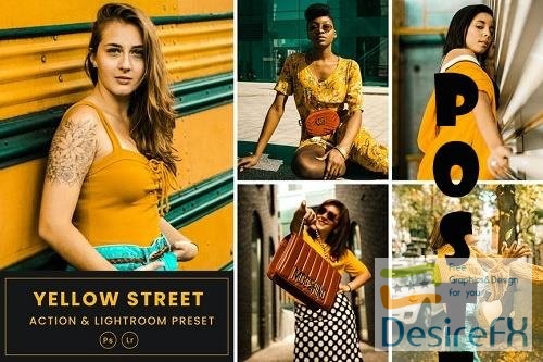 Yellow Street Tones Action &amp; Lightrom Presets