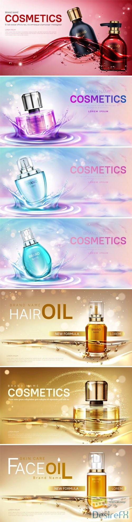 10+ Cosmetic Product Banners Vector Templates Collection