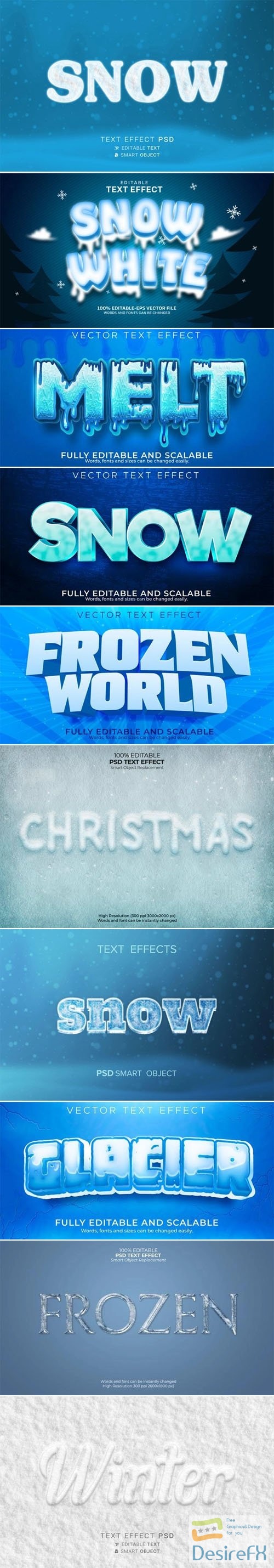 10 Snowy and Frozen Text Effects for Photoshop and Illustrator