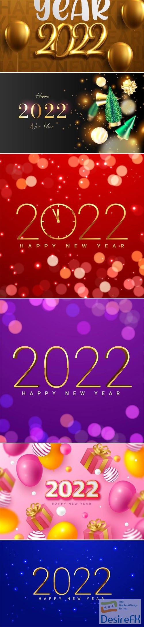 Download 11 Happy New Year 2022 Backgrounds Vector Collection ...