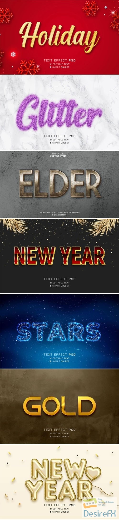 14 Modern Text Effects PSD Templates Collection