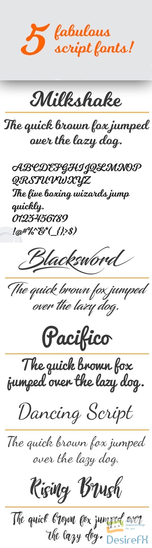 5 Fabulous Script Fonts Pack