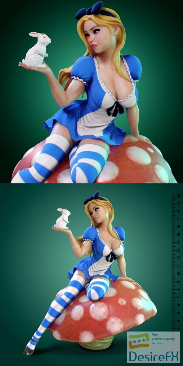 Alice with Rabbit + NSFW 3D Print