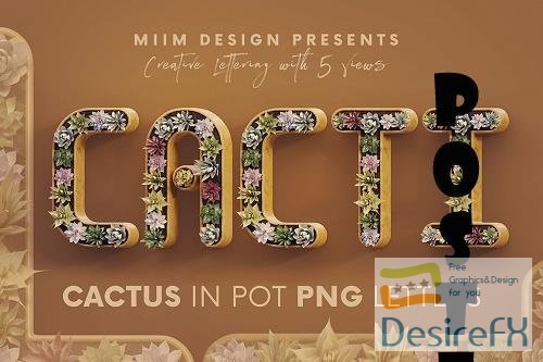 Cactus In Pot - 3D Lettering - 6724335