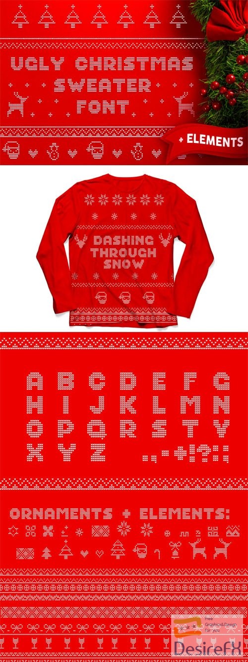 Christmas Knitted - Ugly Christmas Sweater Font