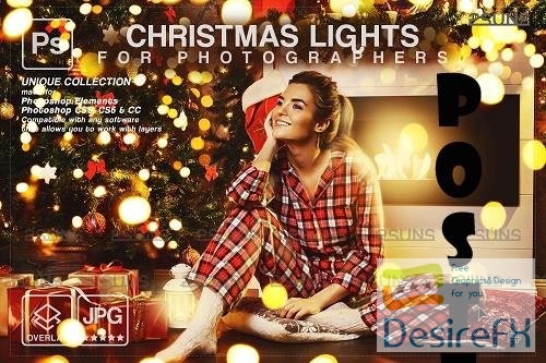 Christmas lights photoshop overlay, Sparkler overlay bokeh V4 - 1732546