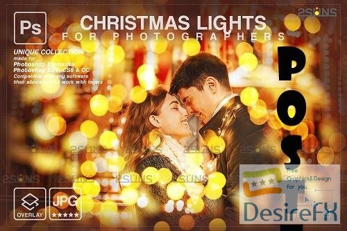 Christmas lights photoshop overlay, Sparkler overlay bokeh V8 - 1732552