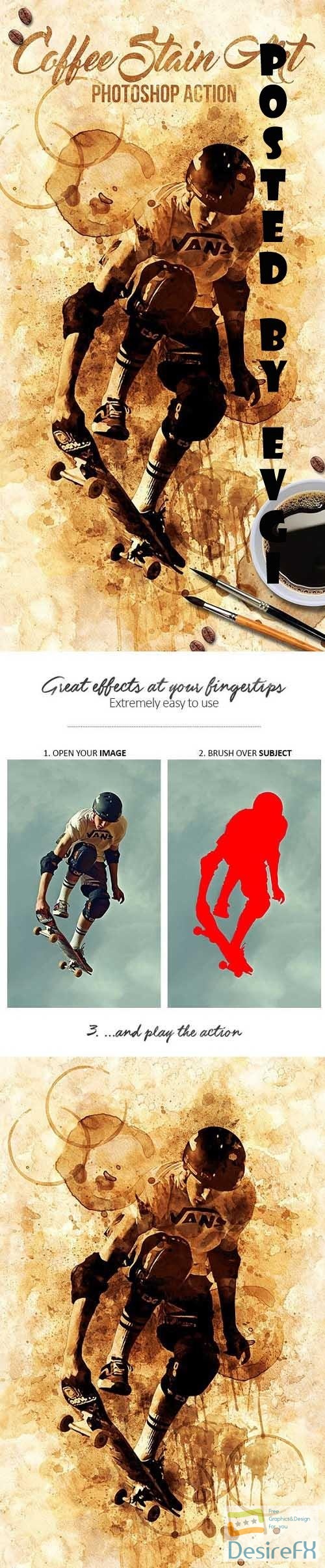 Coffee Stain Art Photoshop Action - 19452915