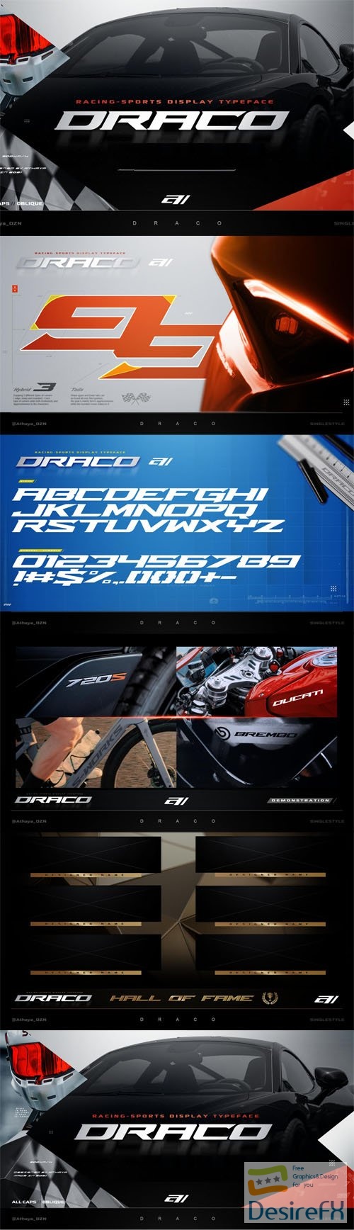 Draco - Racing Sports Display Typeface