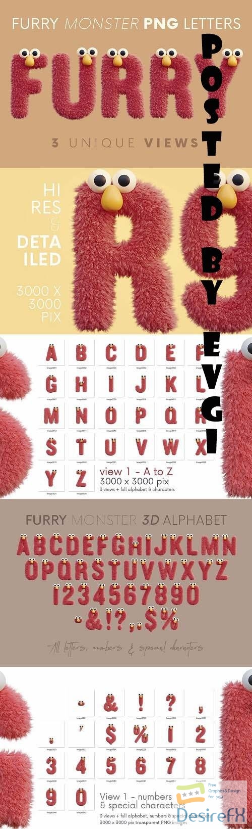 Furry Monster - 3D Lettering - 6732783