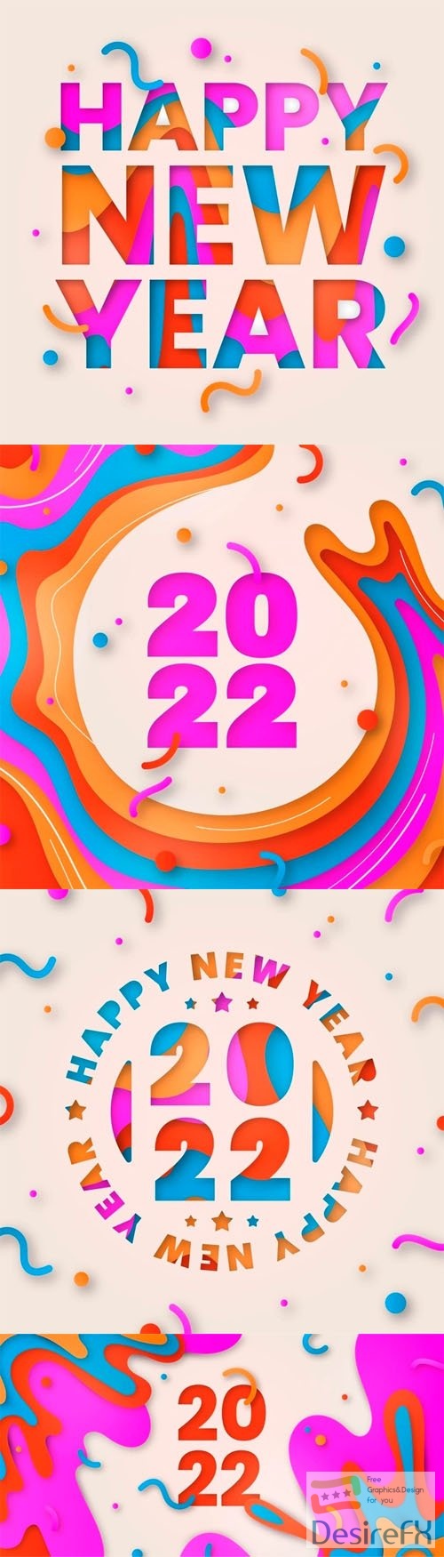 Happy New Year 2022 Illustrations Vector Pack