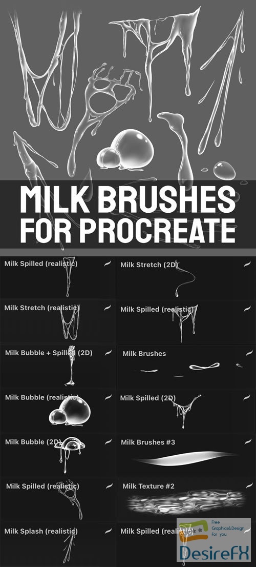 Milk Brushes Pack for Procreate
