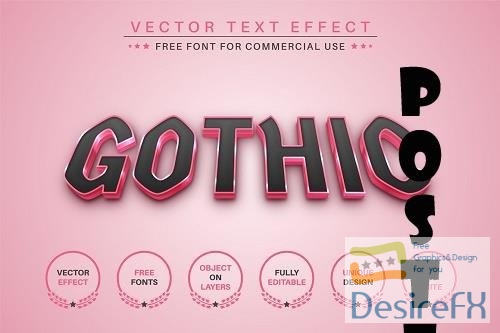 Pink Gothic - Editable Text Effect - 6730009