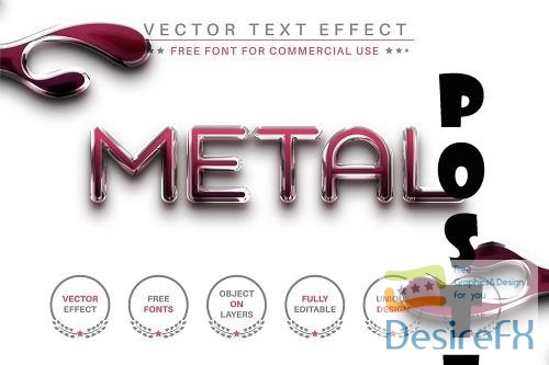 Pink Metal - Editable Text Effect - 6753501