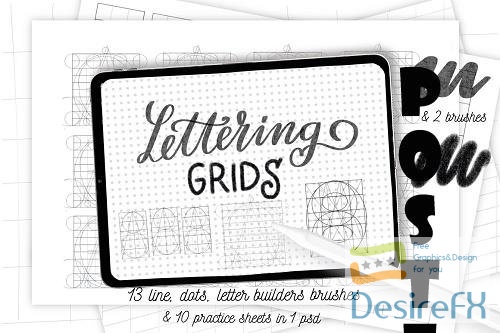 Procreate lettering grids set - 5989044