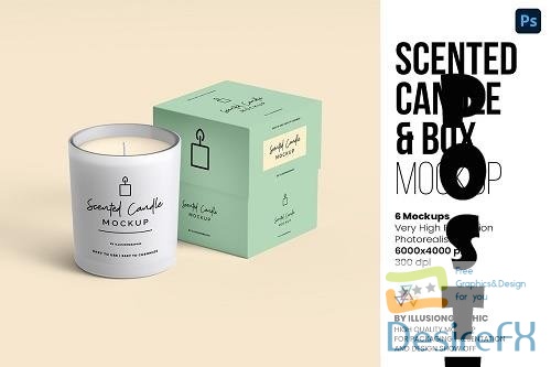 Scented Candle &amp; Box Mockups - 6721344