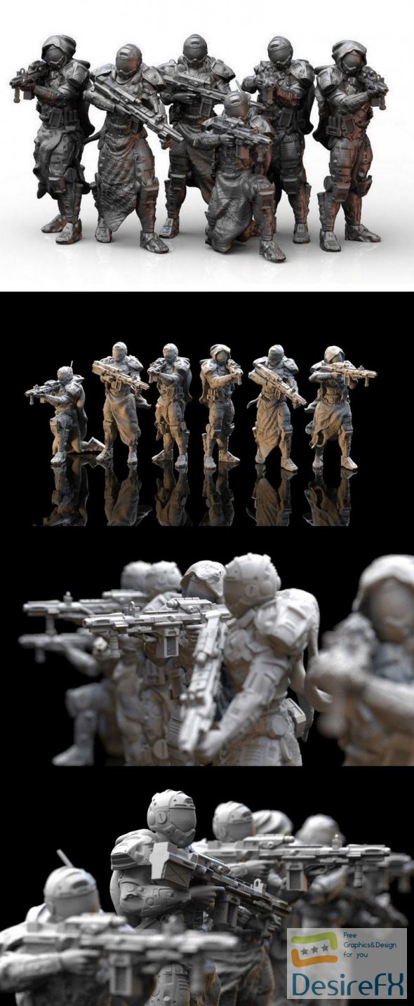 Sci Fi Infantry Squad 3D Print