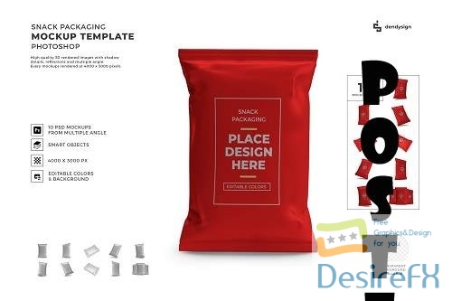 Snack Packaging Mockup Template Bundle - 1727613