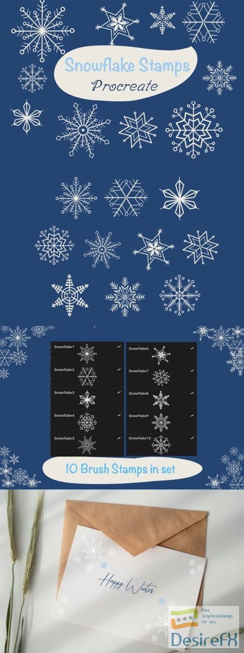 Snowflake Stamps Brushes Pack for Procreate