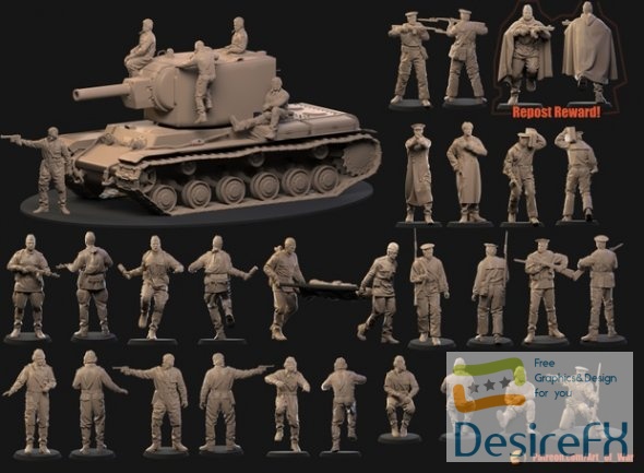 Soviet soldiers July 21 3D Print