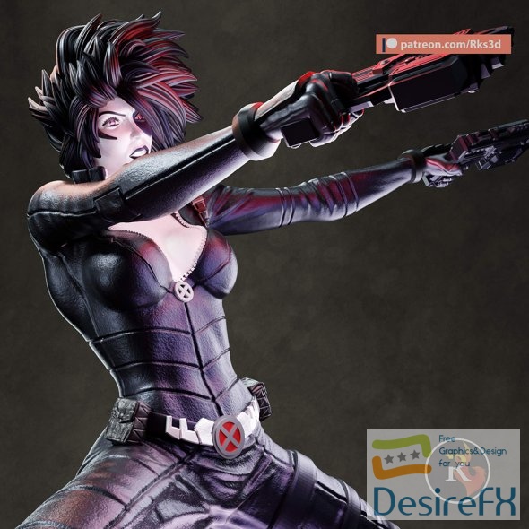 Wolverine and Domino Marvel 3D Print