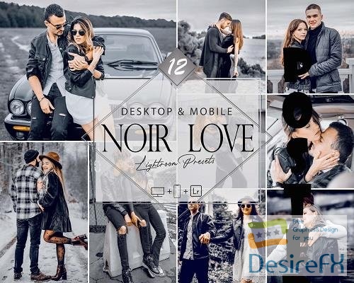 12 Noir Love Lightroom Presets, Gray Fashion Preset, Grey Romantic Desktop LR Filter